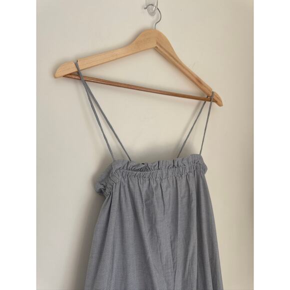 Everlane The Flowy Gingham Strappy Wide-Leg Jumpsuit - Blue & White, Sm - Picture 4 of 8